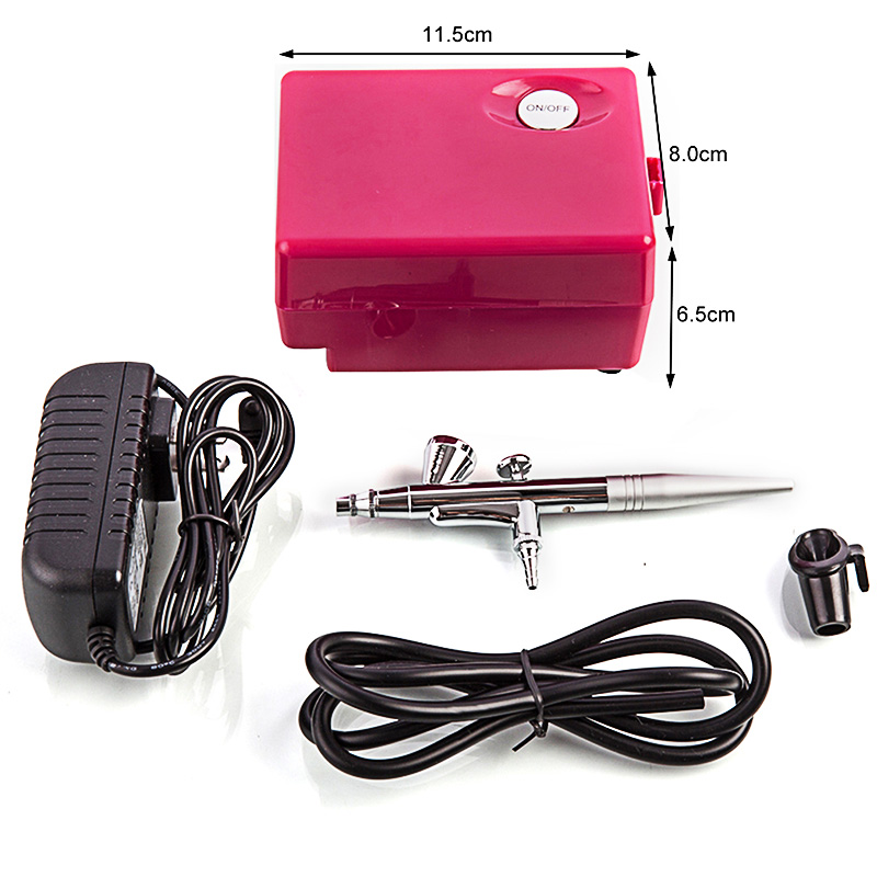 Airbrush Kit With Mini Compressor - Portable BT16 Sprayer Makeup for Cakes