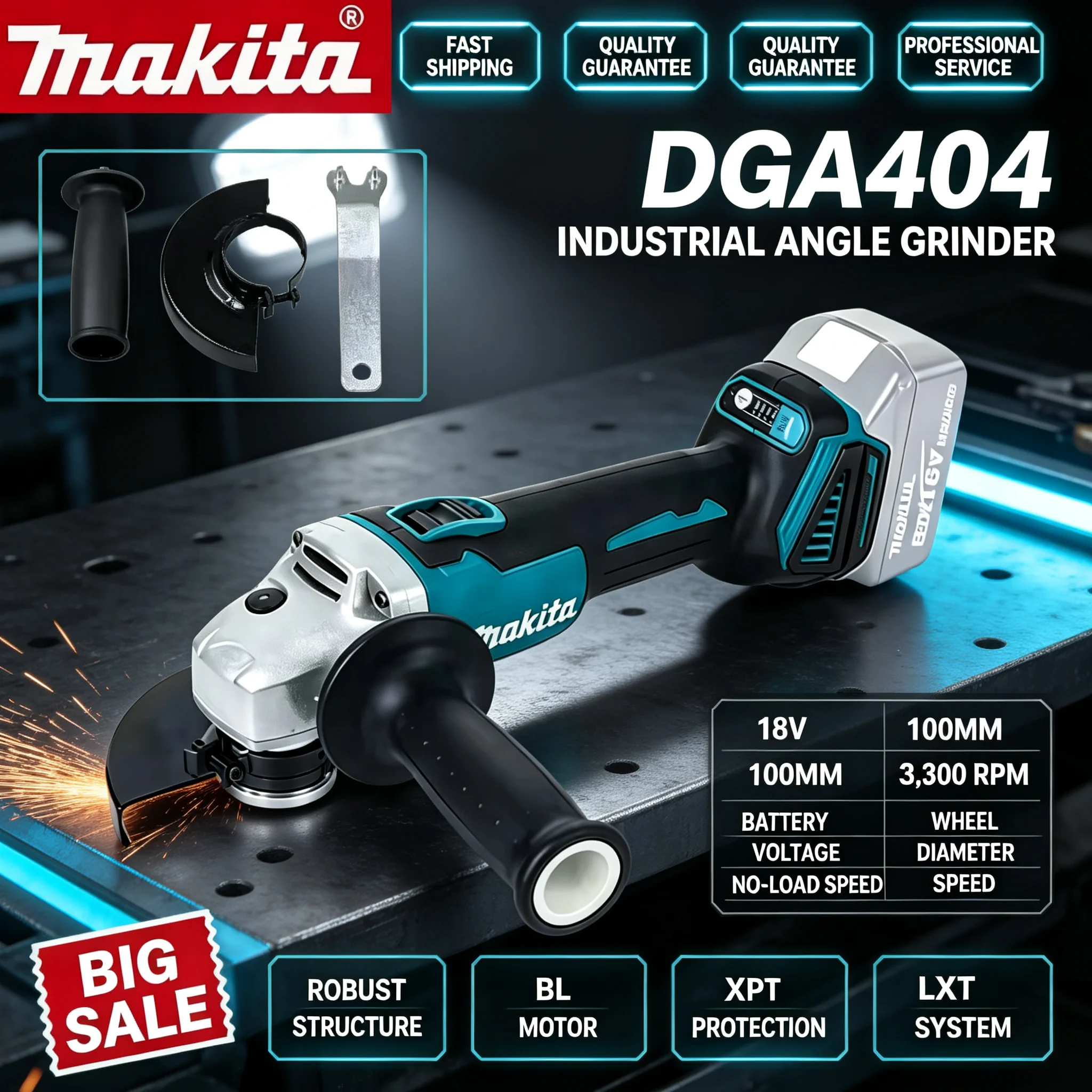 Makita DGA404 Rechargeable Bru - Brushless Angle Grinder Battery Powered review and price