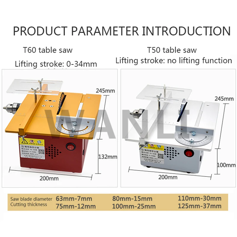 T50/T60 Mini DIY Small Cutting - Mini Table Saw For Woodworking review and price