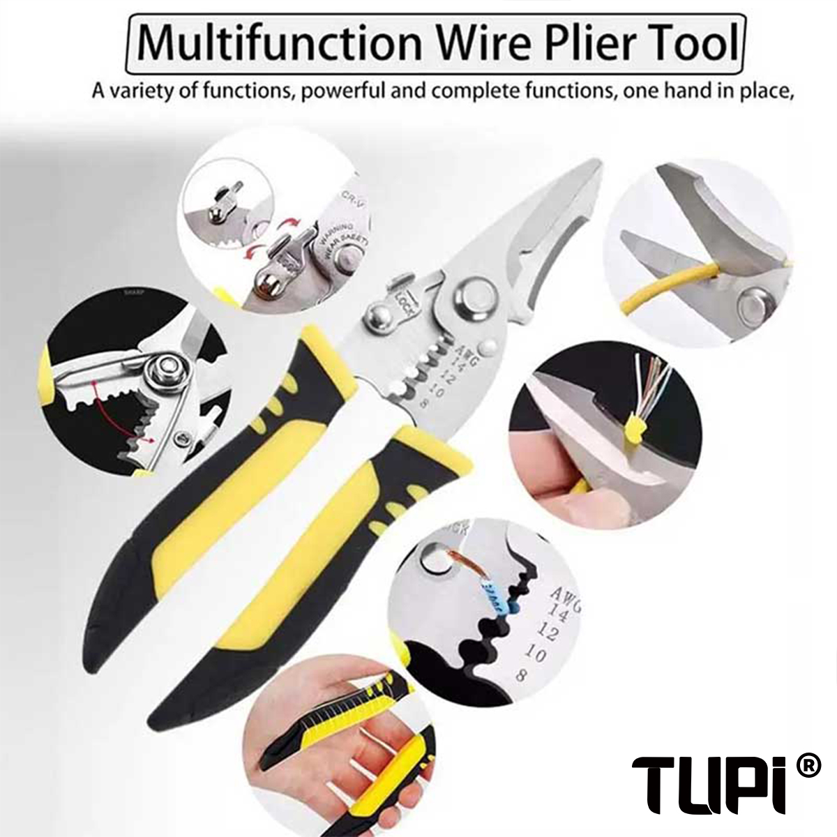 TUPI Pro Electrician Pliers 3  - Automatic Wire Stripper Cutter review and price