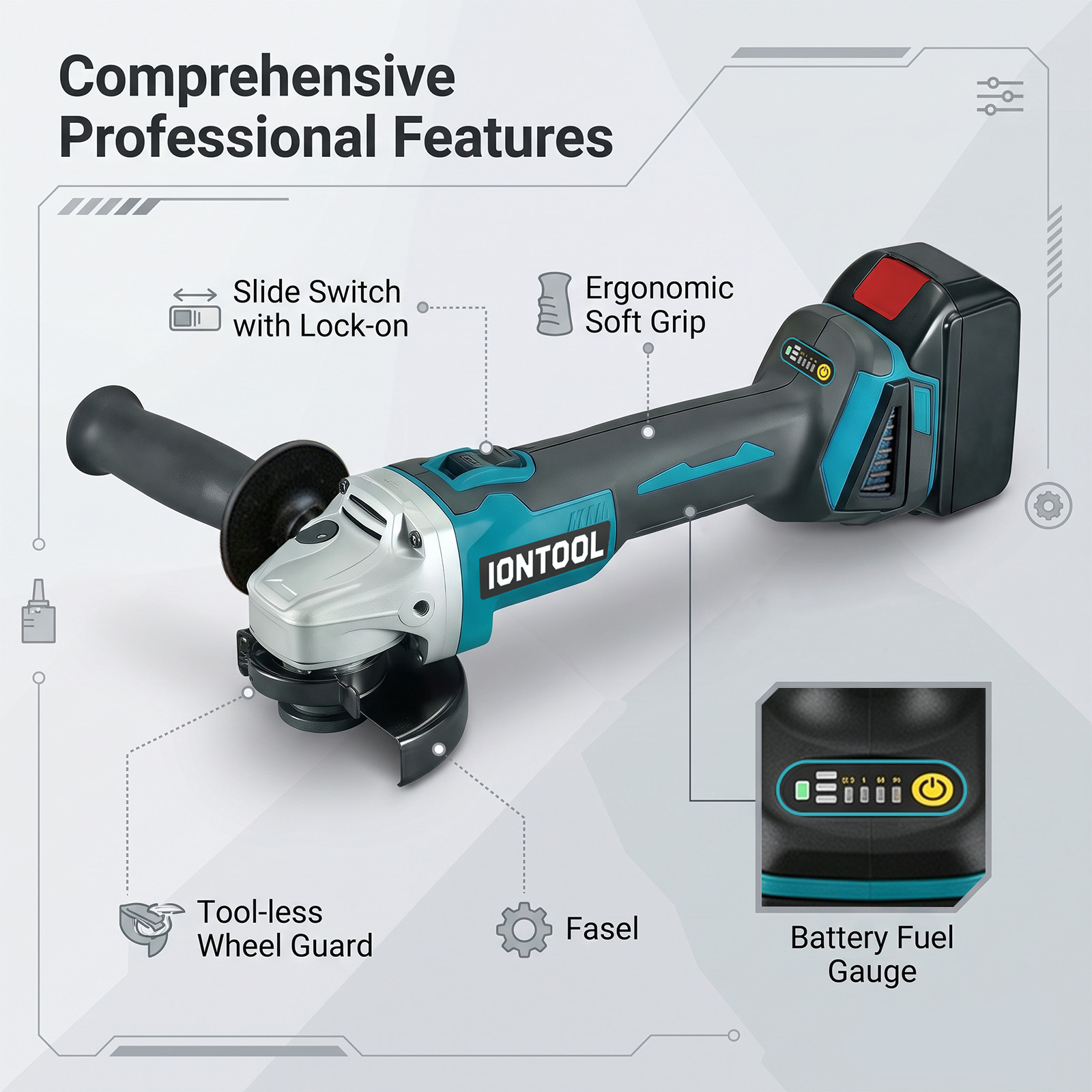 IONTOOL 850W 100mm Cordless An - Brushless Angle Grinder Battery Powered review and price
