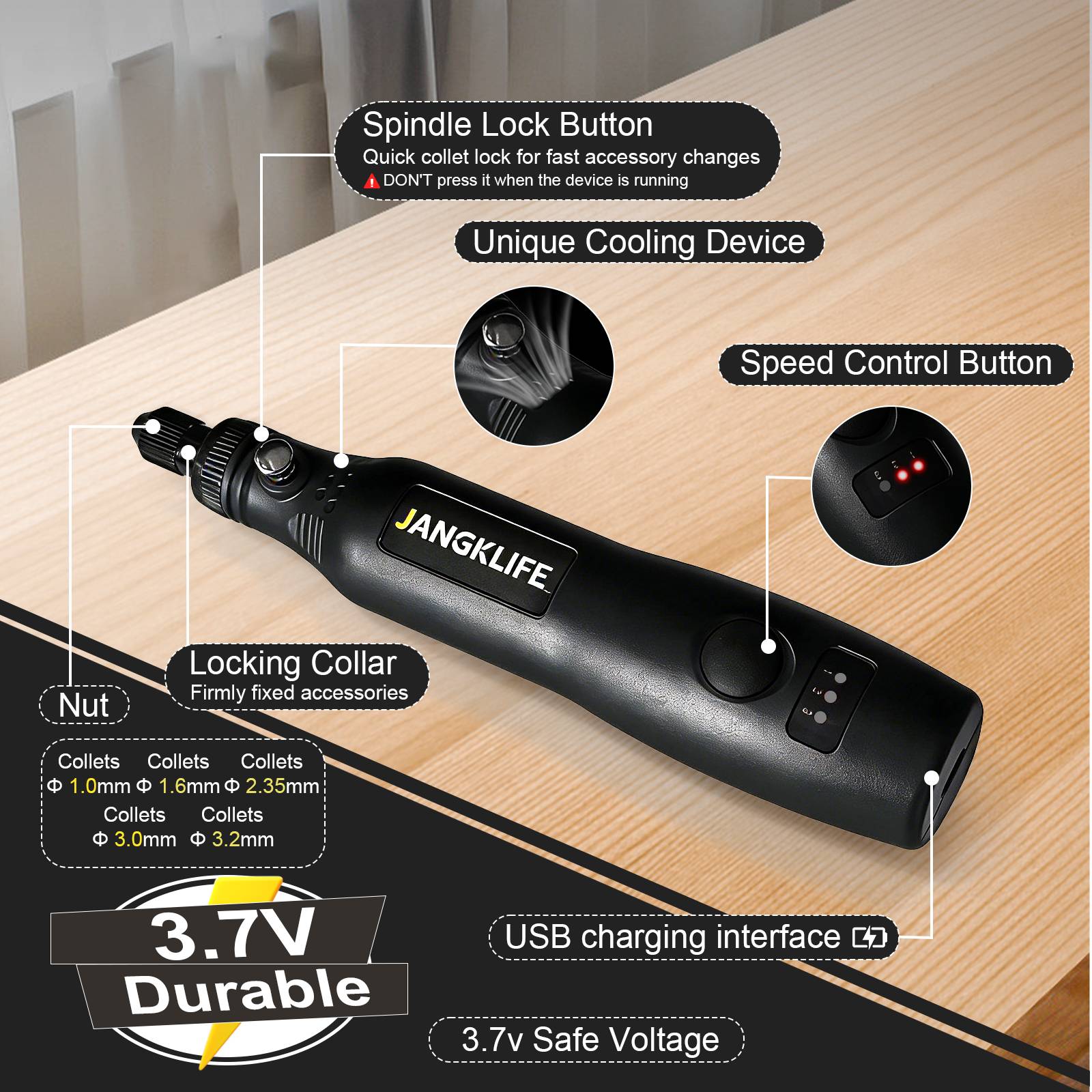 JANGKLIFE USB Cordless Rotary  - Cordless Rotary Tool Kit Accessories review and price