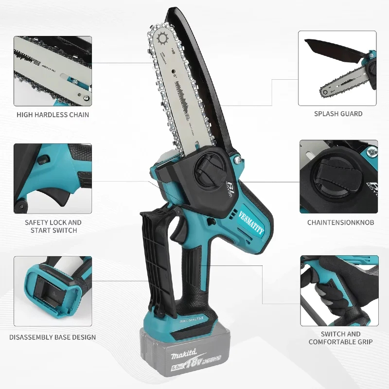 VESMATITY 6 Inch Cordless Elec - Mini Electric Chainsaw 6 Inch review and price