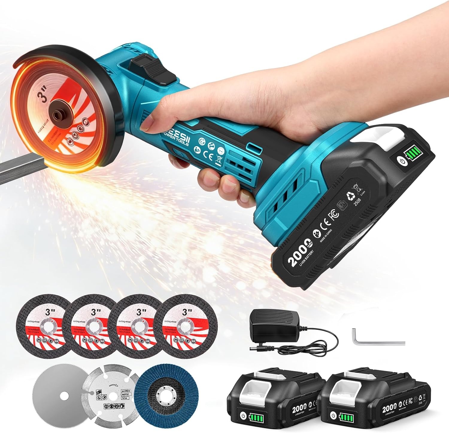 SEESII Cordless Mini Angle Gri - Brushless Angle Grinder Battery Powered review and price