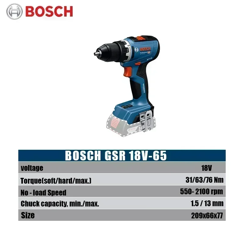 Bosch GSR 18V-65 Brushless Cor - Brushless Cordless Electric Drill 18V review and price