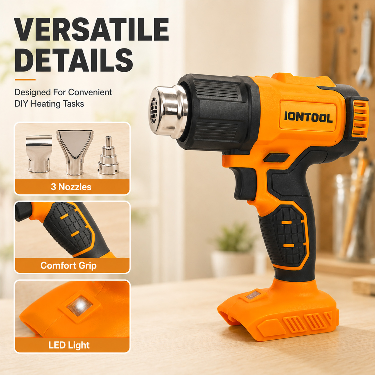 IONTOOL 250/500LPM 550℃ Cordle - Cordless Heat Gun For Shrink Tubing review and price